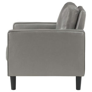 Sillón tapizado Ruth con brazos, color gris