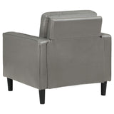 Sillón tapizado Ruth con brazos, color gris