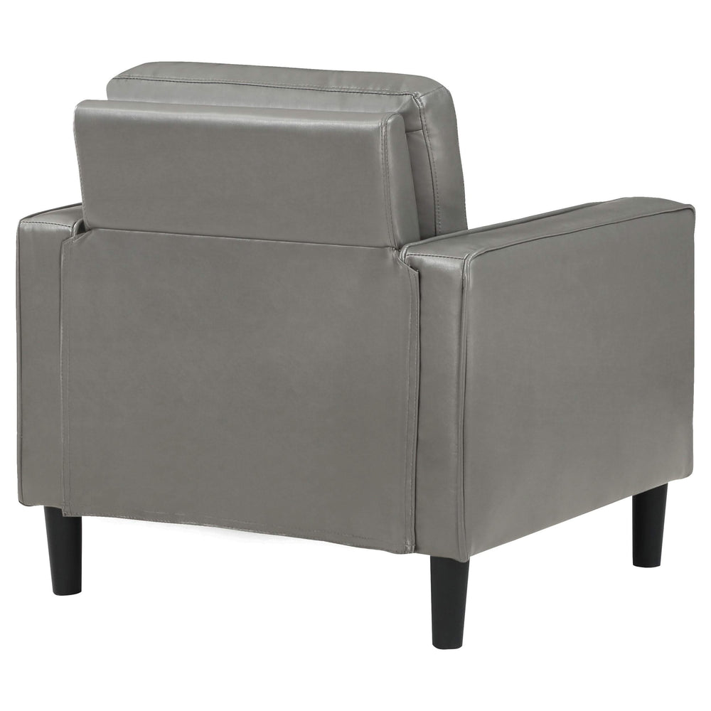 Sillón tapizado Ruth con brazos, color gris