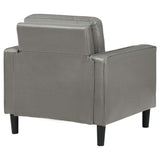 Sillón tapizado Ruth con brazos, color gris