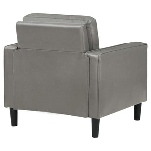 Sillón tapizado Ruth con brazos, color gris