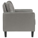 Sillón tapizado Ruth con brazos, color gris