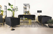 Holly 3-piece Upholstered Tuxedo Arm Tufted Sofa Set Black