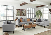 Apperson 3-piece Upholstered Track Arm Sofa Set Light Grey