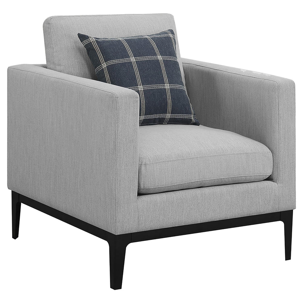 Sillón tapizado con brazos articulados Apperson, gris claro