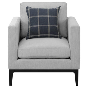 Sillón tapizado con brazos articulados Apperson, gris claro