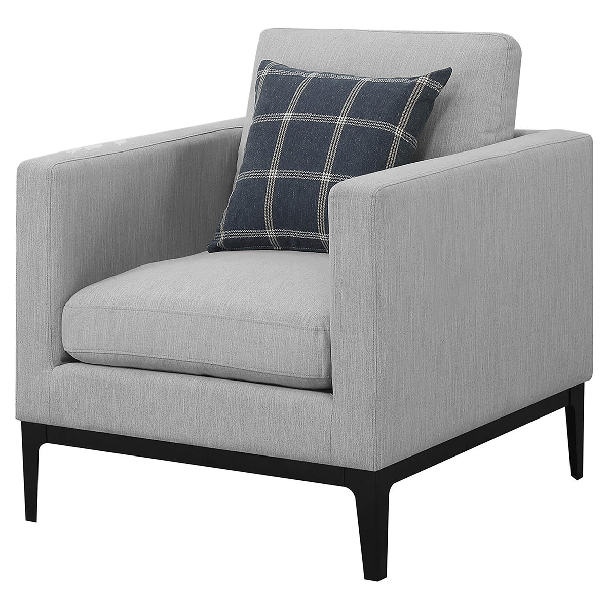 Sillón tapizado con brazos articulados Apperson, gris claro