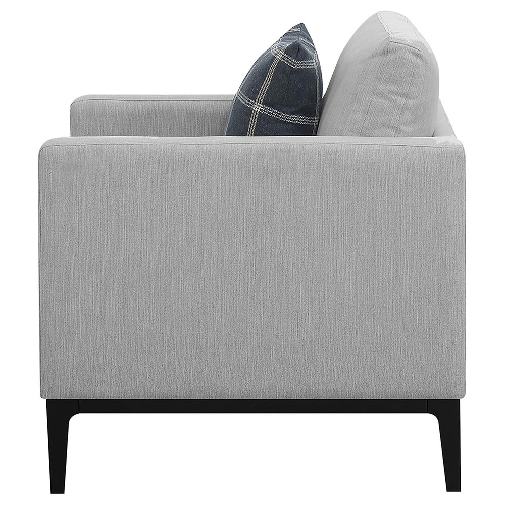 Sillón tapizado con brazos articulados Apperson, gris claro
