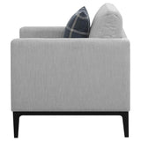 Sillón tapizado con brazos articulados Apperson, gris claro