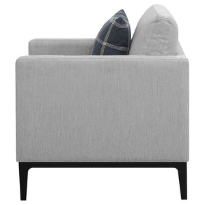 Sillón tapizado con brazos articulados Apperson, gris claro