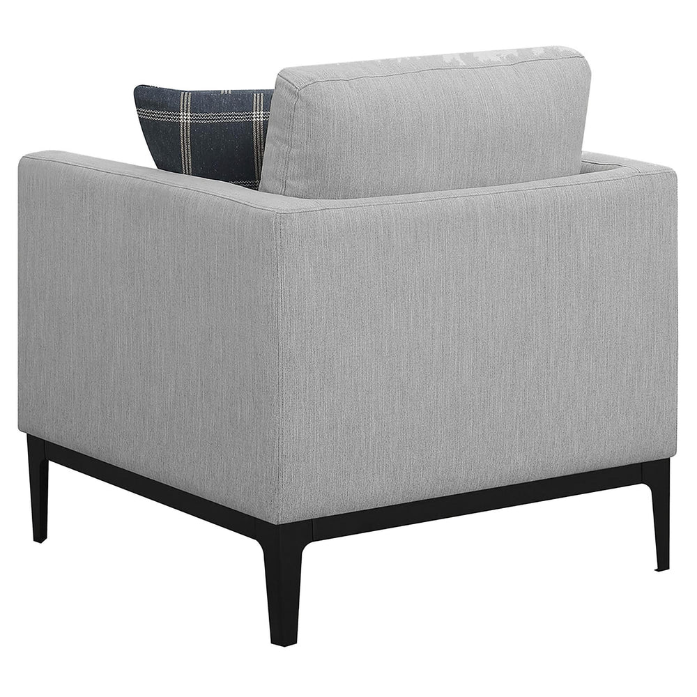 Sillón tapizado con brazos articulados Apperson, gris claro