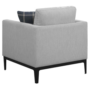 Sillón tapizado con brazos articulados Apperson, gris claro