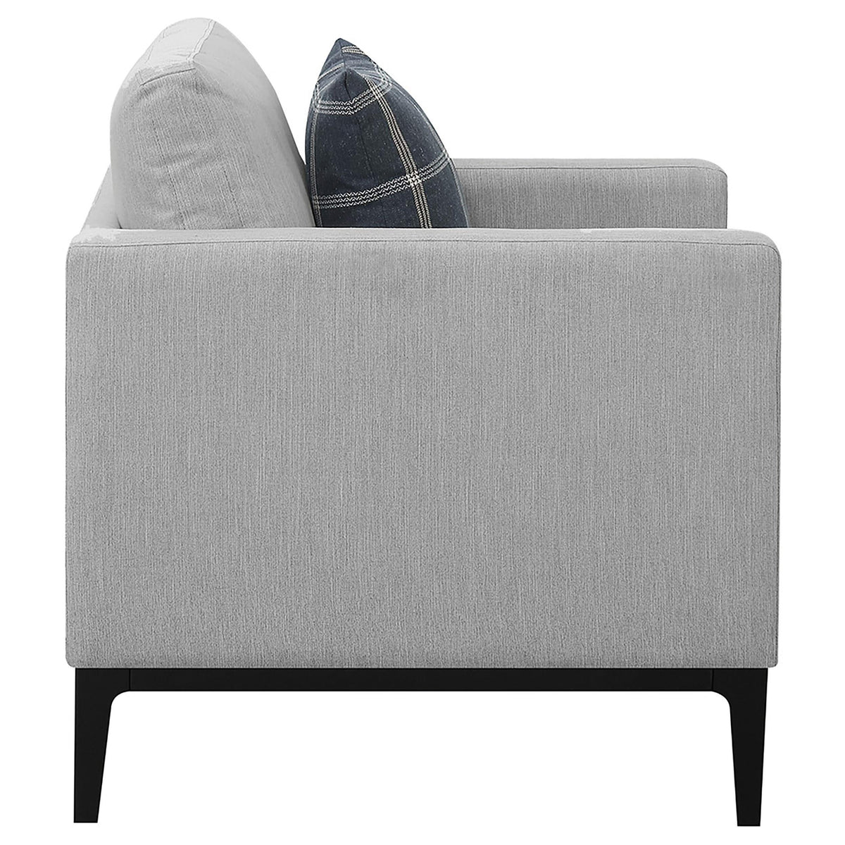 Sillón tapizado con brazos articulados Apperson, gris claro