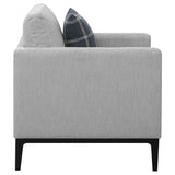 Sillón tapizado con brazos articulados Apperson, gris claro