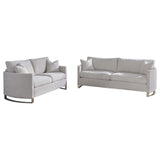 Conjunto de sofá Corliss de 2 piezas con brazos arqueados tapizados en beige
