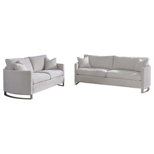 Conjunto de sofá Corliss de 2 piezas con brazos arqueados tapizados en beige