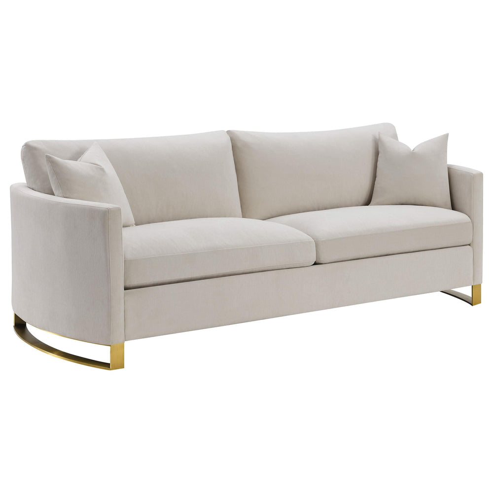 Conjunto de sofá Corliss de 2 piezas con brazos arqueados tapizados en beige