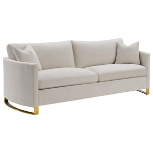 Conjunto de sofá Corliss de 2 piezas con brazos arqueados tapizados en beige
