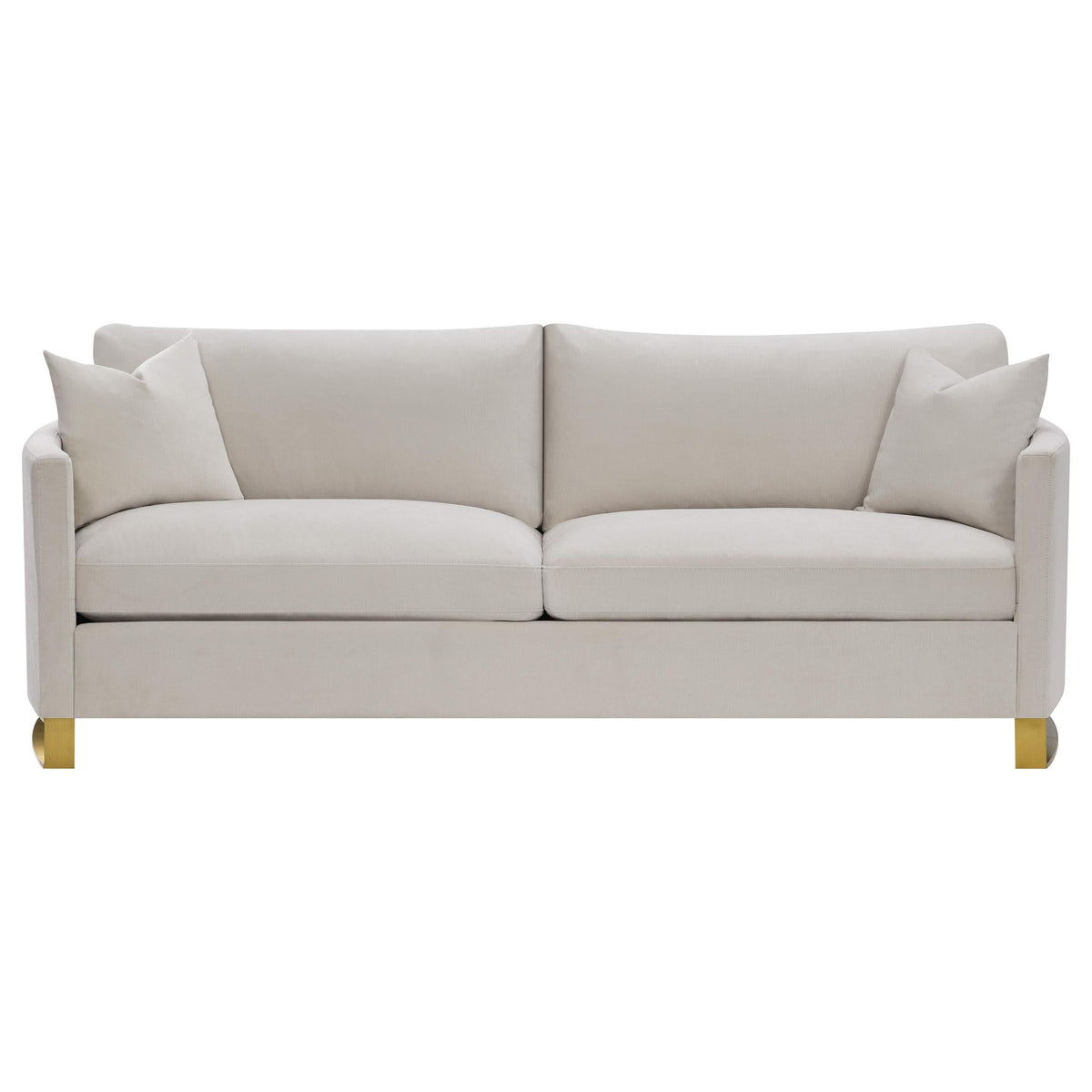 Conjunto de sofá Corliss de 2 piezas con brazos arqueados tapizados en beige
