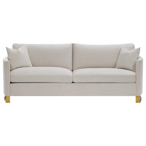 Conjunto de sofá Corliss de 2 piezas con brazos arqueados tapizados en beige