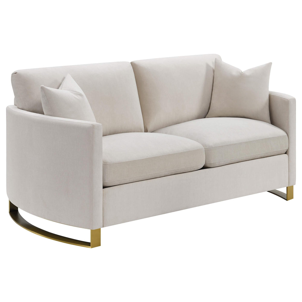 Conjunto de sofá Corliss de 2 piezas con brazos arqueados tapizados en beige