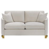 Conjunto de sofá Corliss de 2 piezas con brazos arqueados tapizados en beige