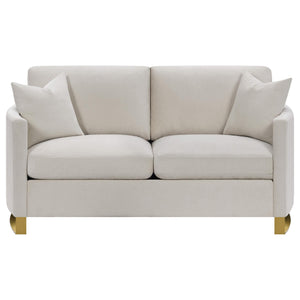 Conjunto de sofá Corliss de 2 piezas con brazos arqueados tapizados en beige