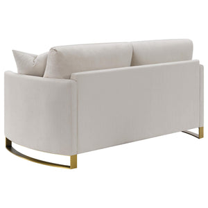Conjunto de sofá Corliss de 2 piezas con brazos arqueados tapizados en beige