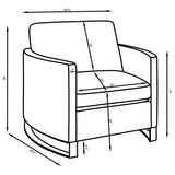 Sillón Corliss tapizado con brazos curvos en beige