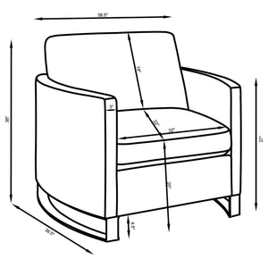 Sillón Corliss tapizado con brazos curvos en beige