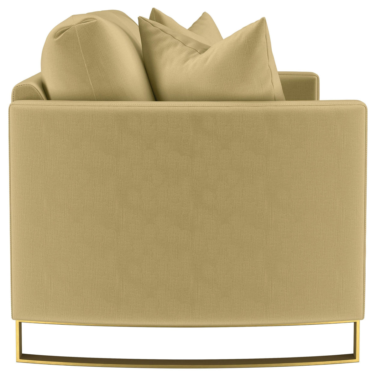 Loveseat con brazo curvo tapizado Corliss, color camello