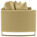 Loveseat con brazo curvo tapizado Corliss, color camello