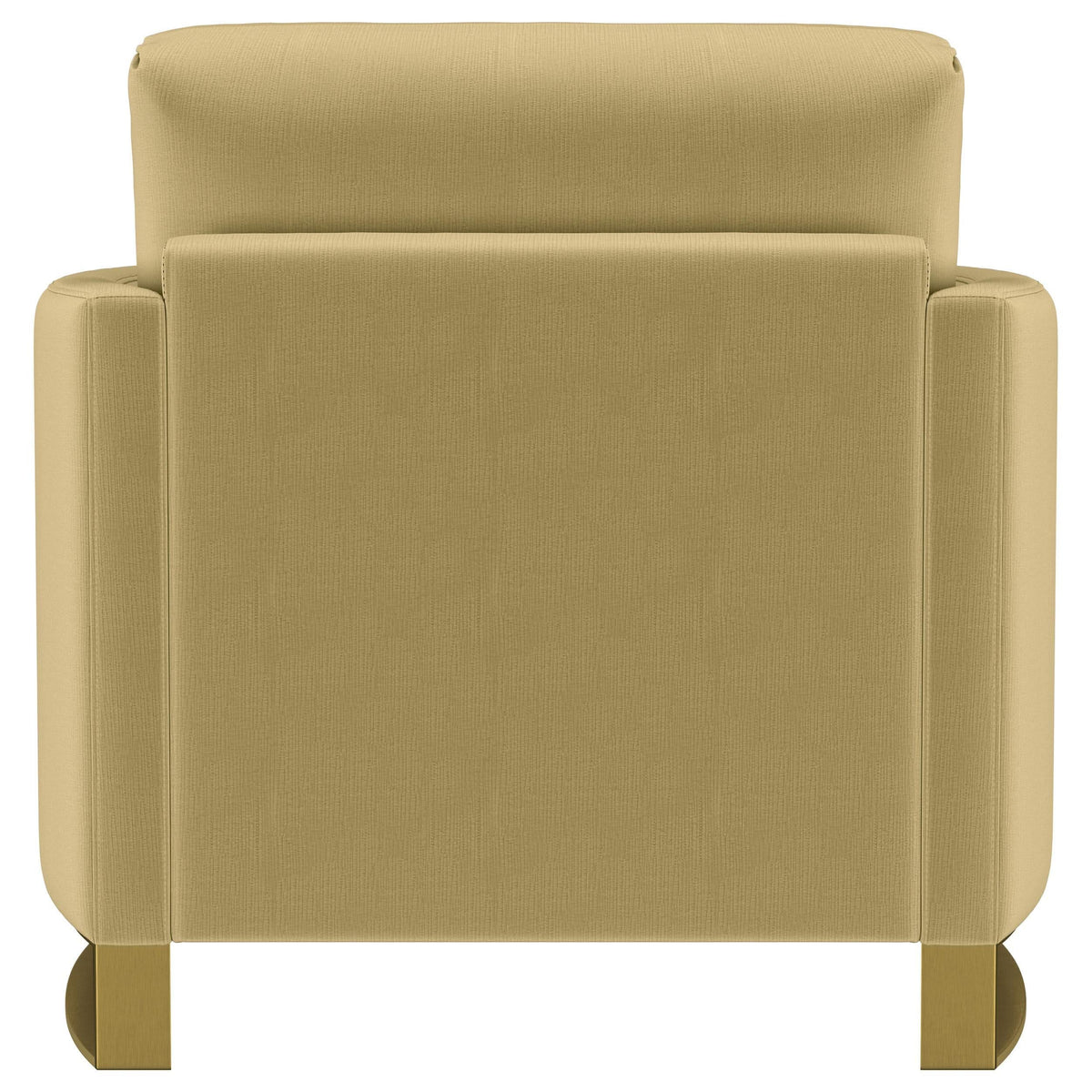 Sillón Corliss tapizado con brazos curvos en color camello