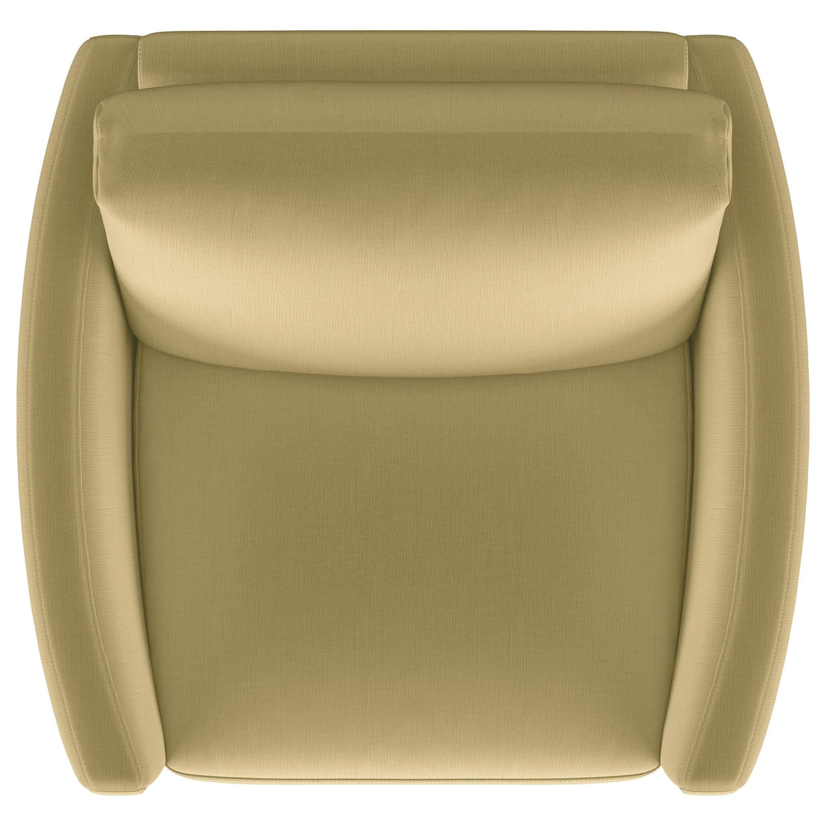 Sillón Corliss tapizado con brazos curvos en color camello