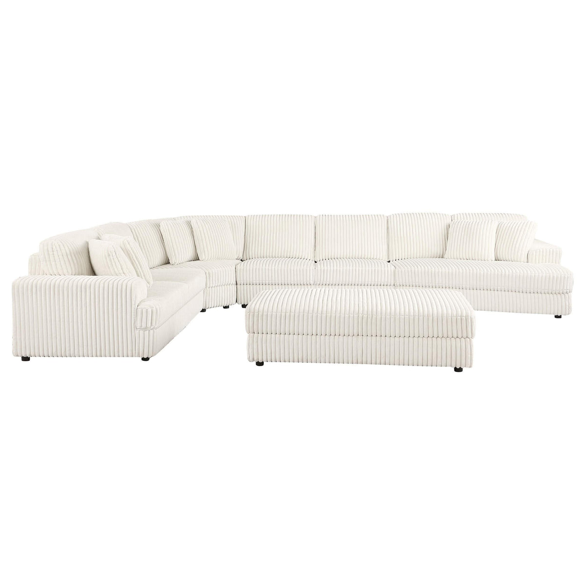 Sofá modular seccional tapizado Emberson de 5 piezas color marfil