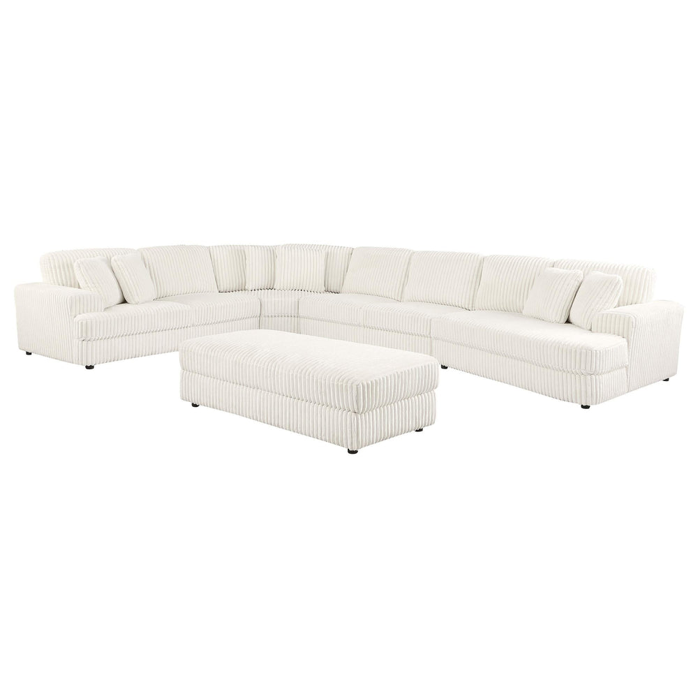 Sofá modular seccional tapizado Emberson de 5 piezas color marfil