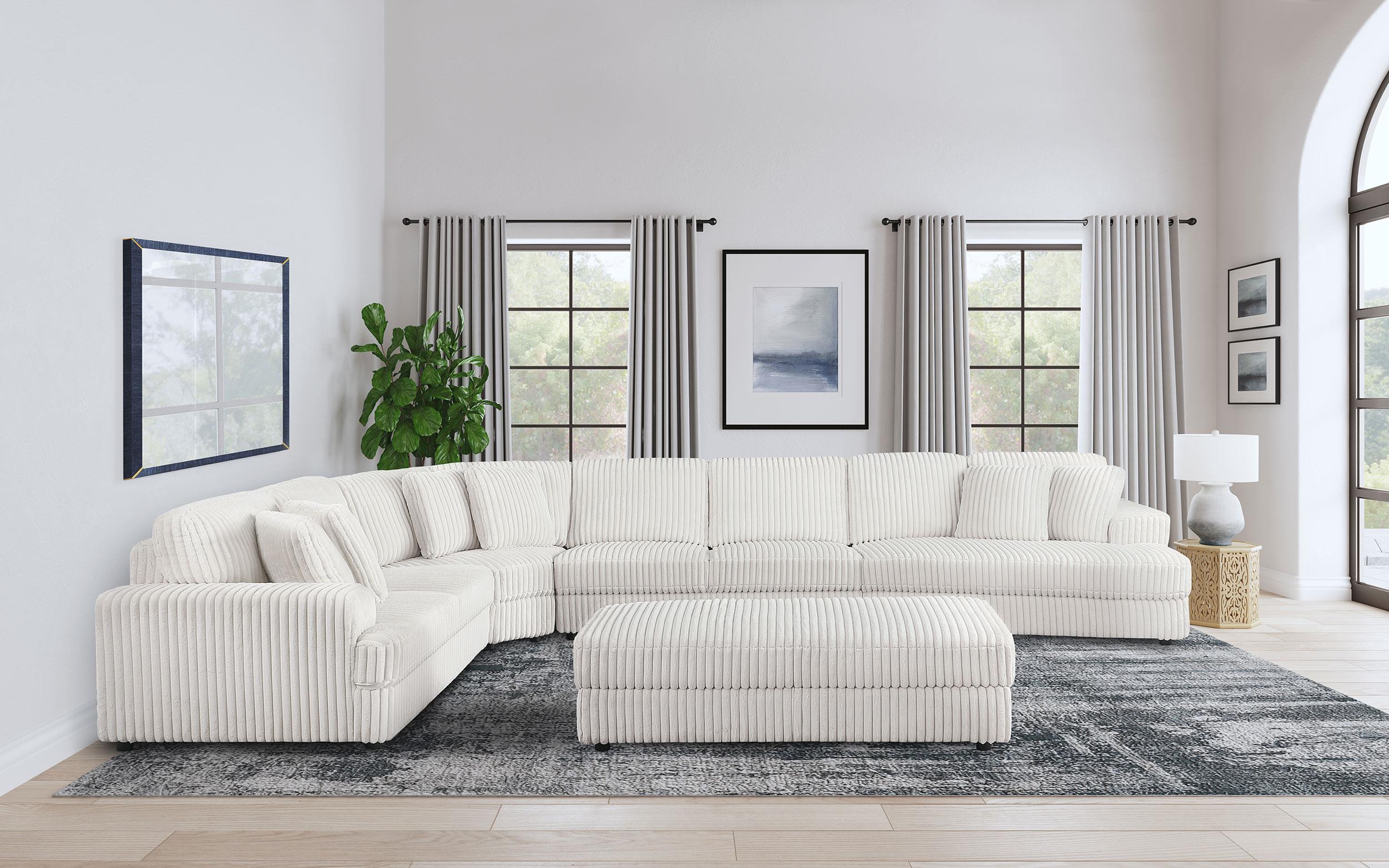 Emberson Upholstered Wedge Ivory