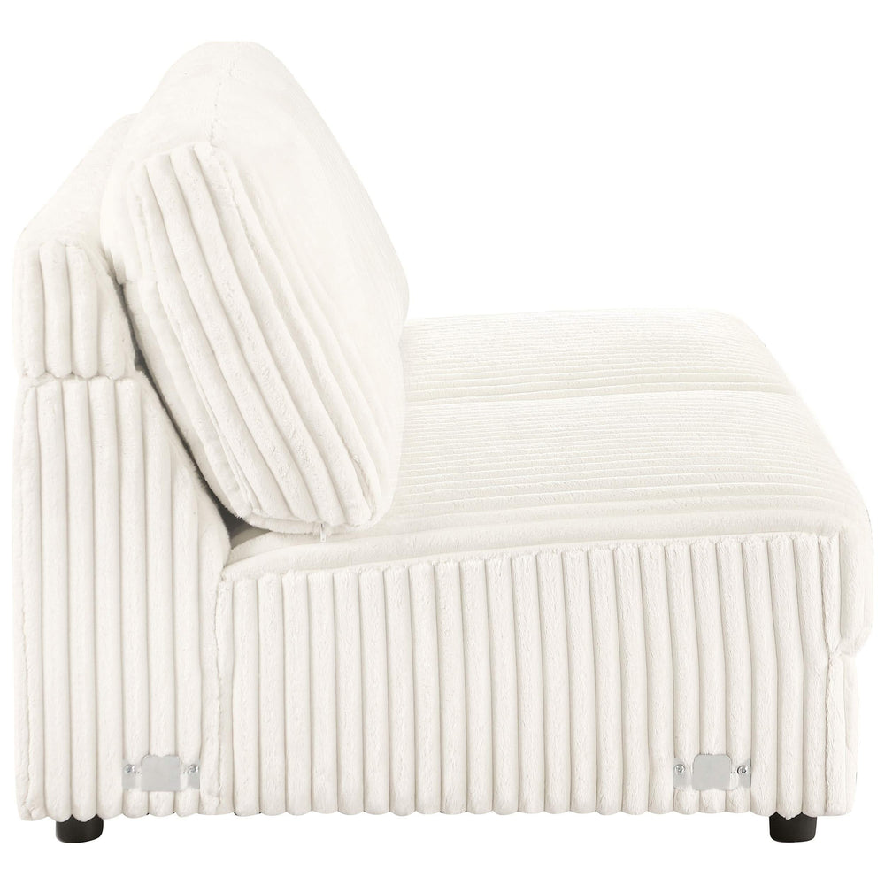 Loveseat sin brazos tapizado Emberson color marfil