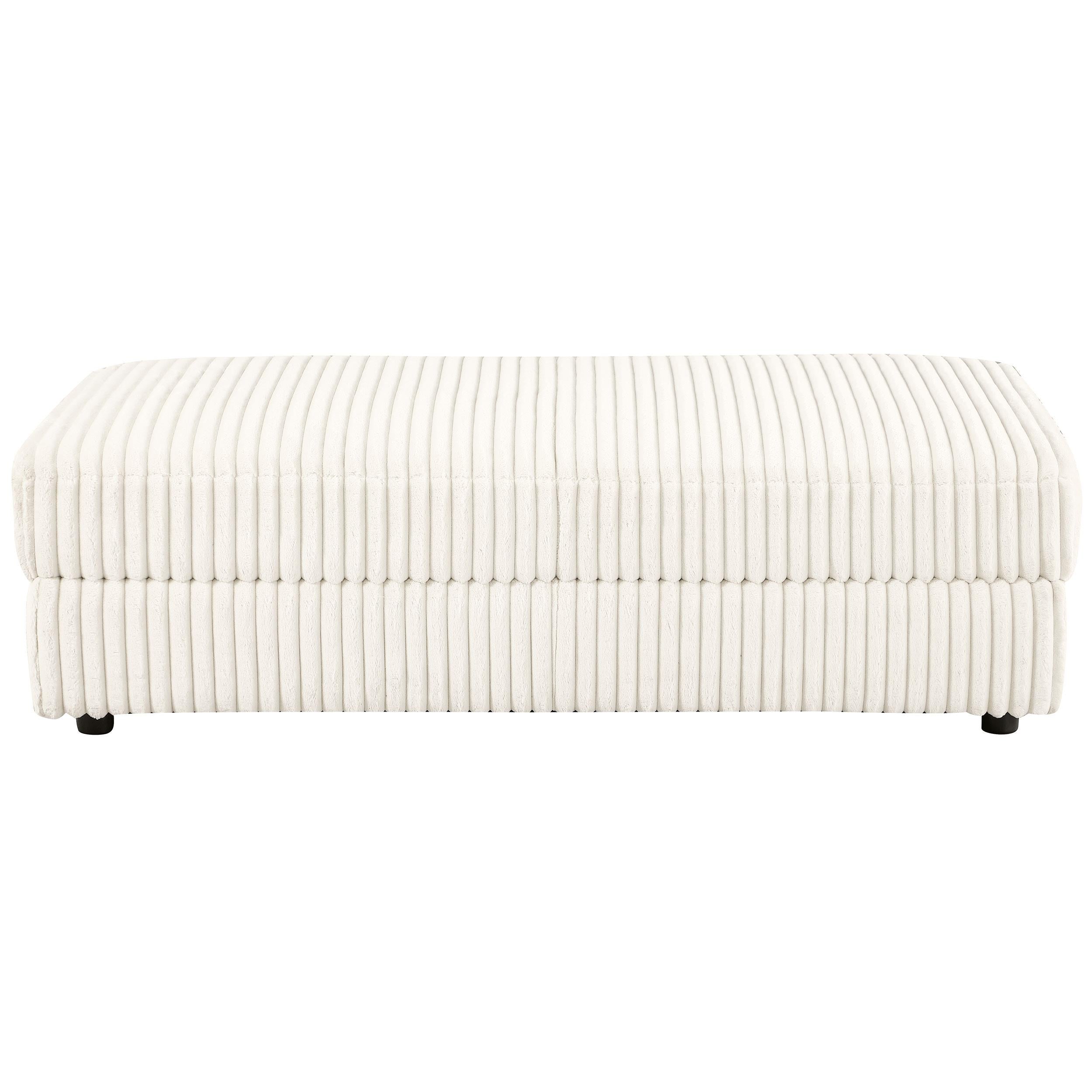 Emberson Upholstered Rectangular Storage Ottoman Ivory