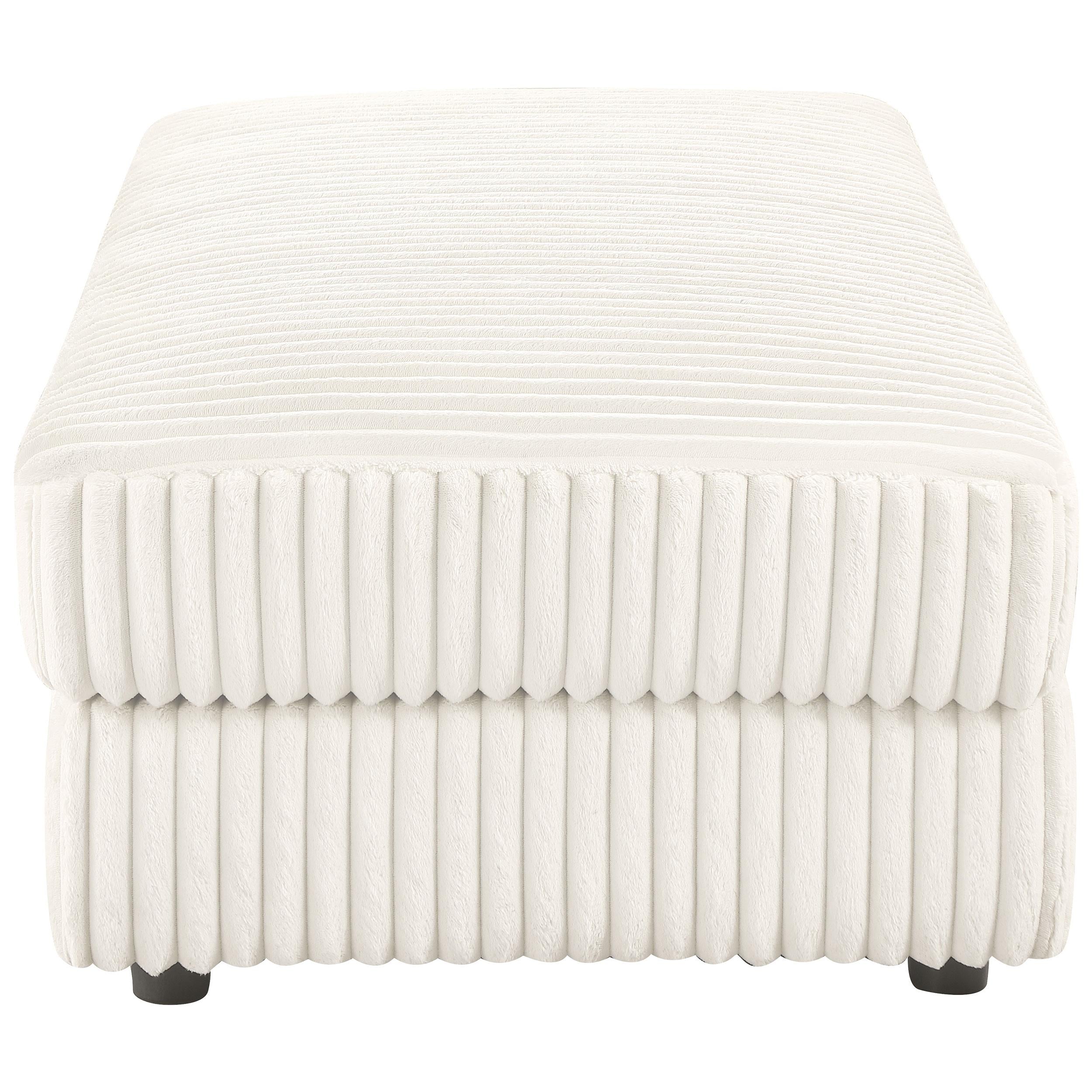 Emberson Upholstered Rectangular Storage Ottoman Ivory