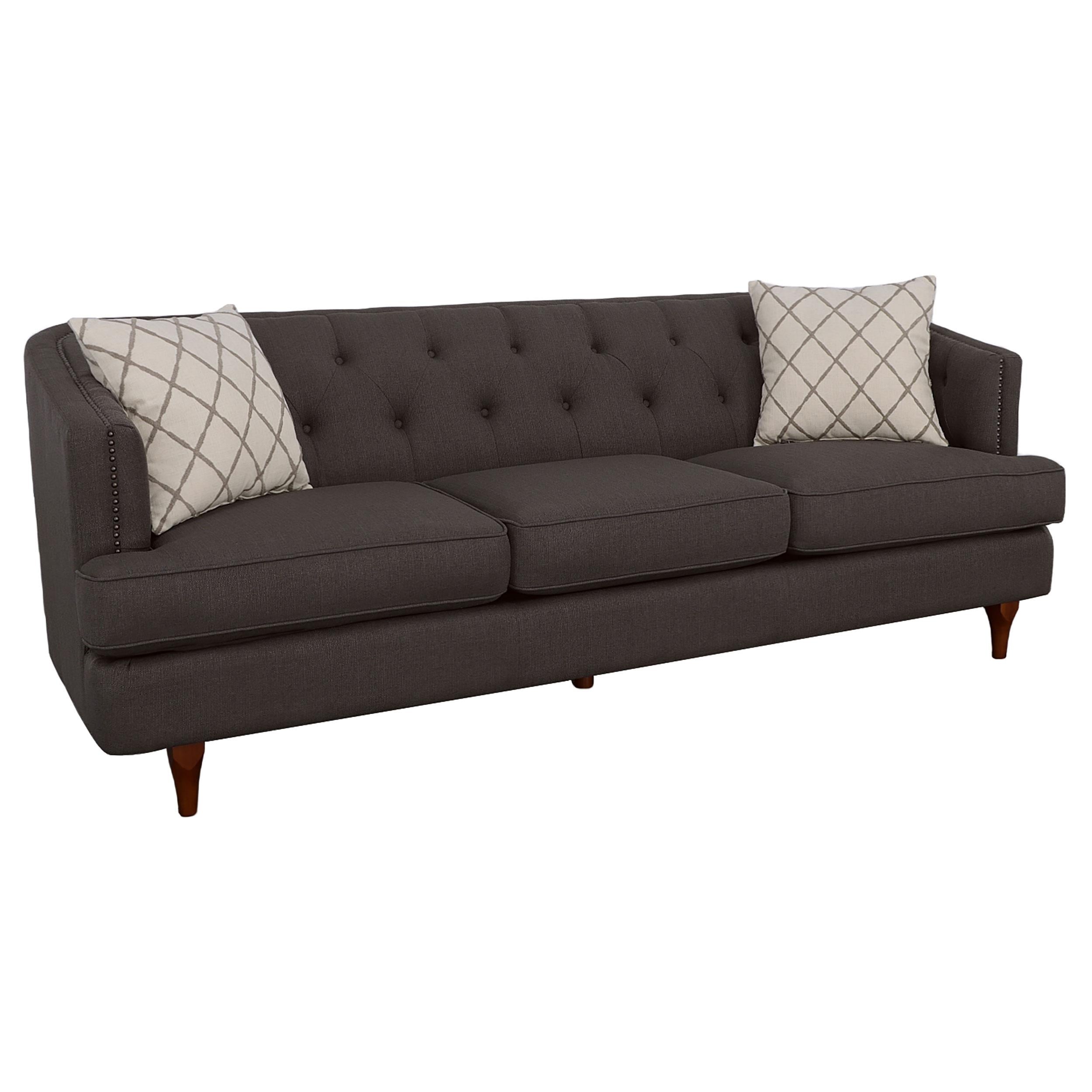 Shelby Upholstered Recessed Arm Tufted Sofa Grey