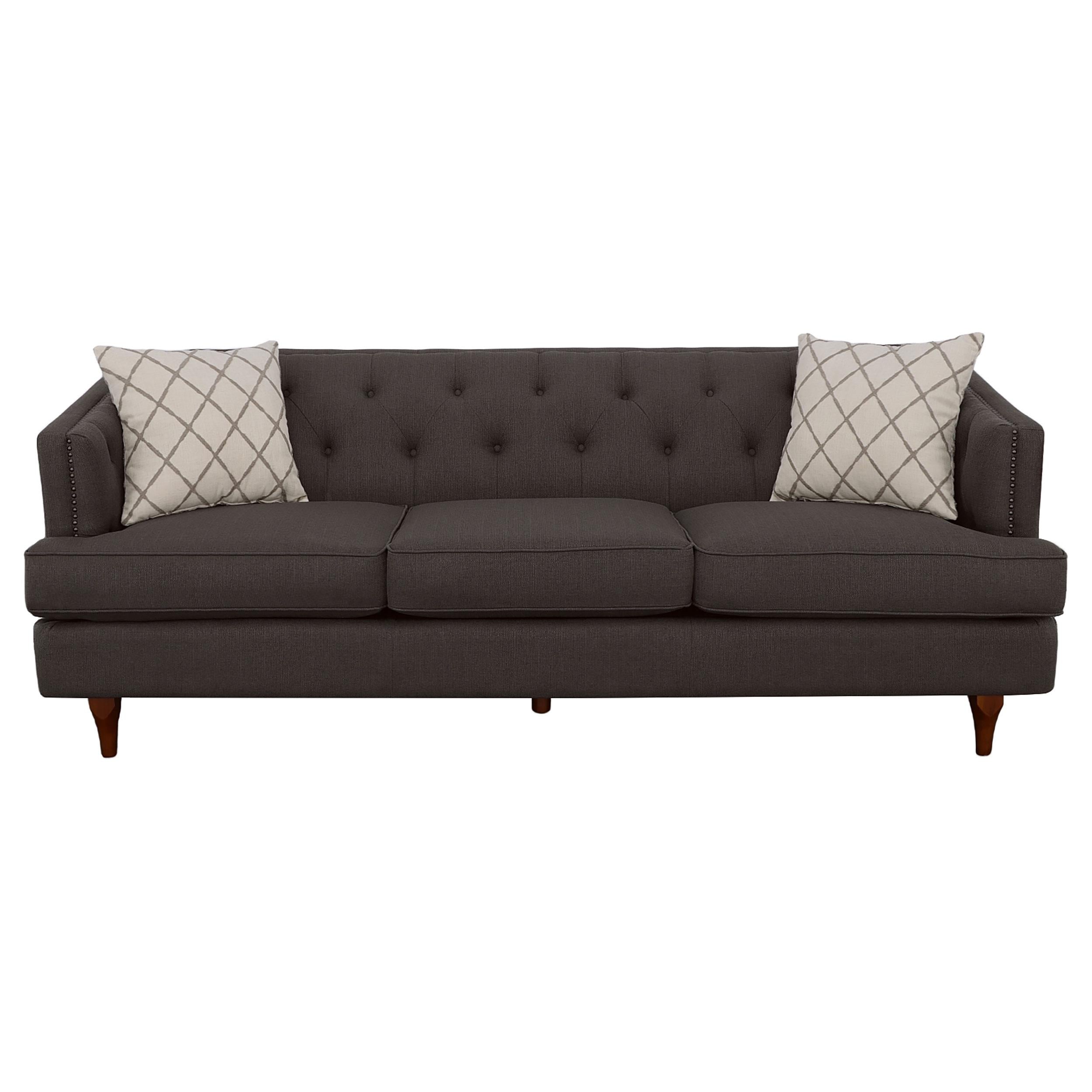 Shelby Upholstered Recessed Arm Tufted Sofa Grey