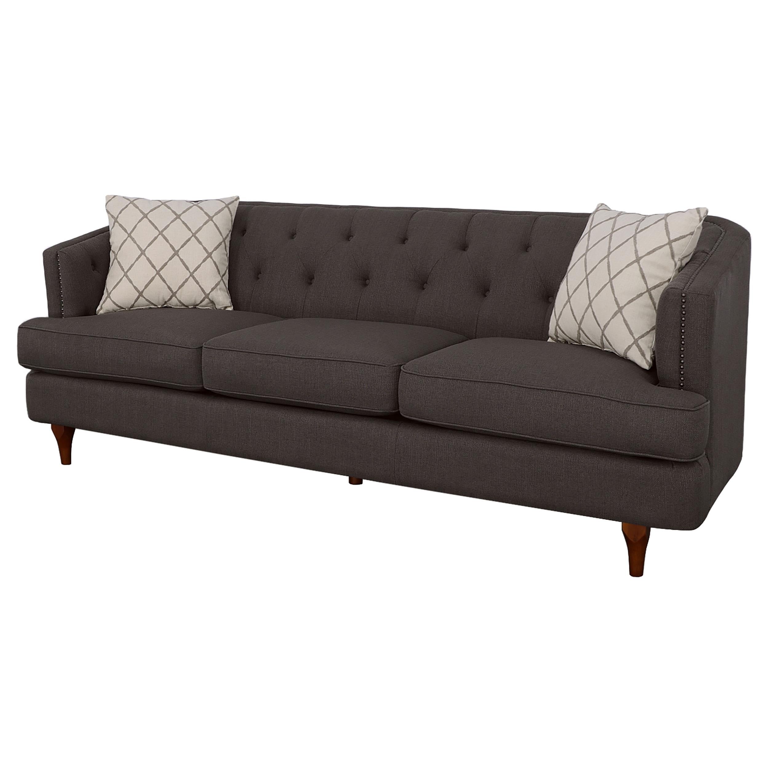 Shelby Upholstered Recessed Arm Tufted Sofa Grey