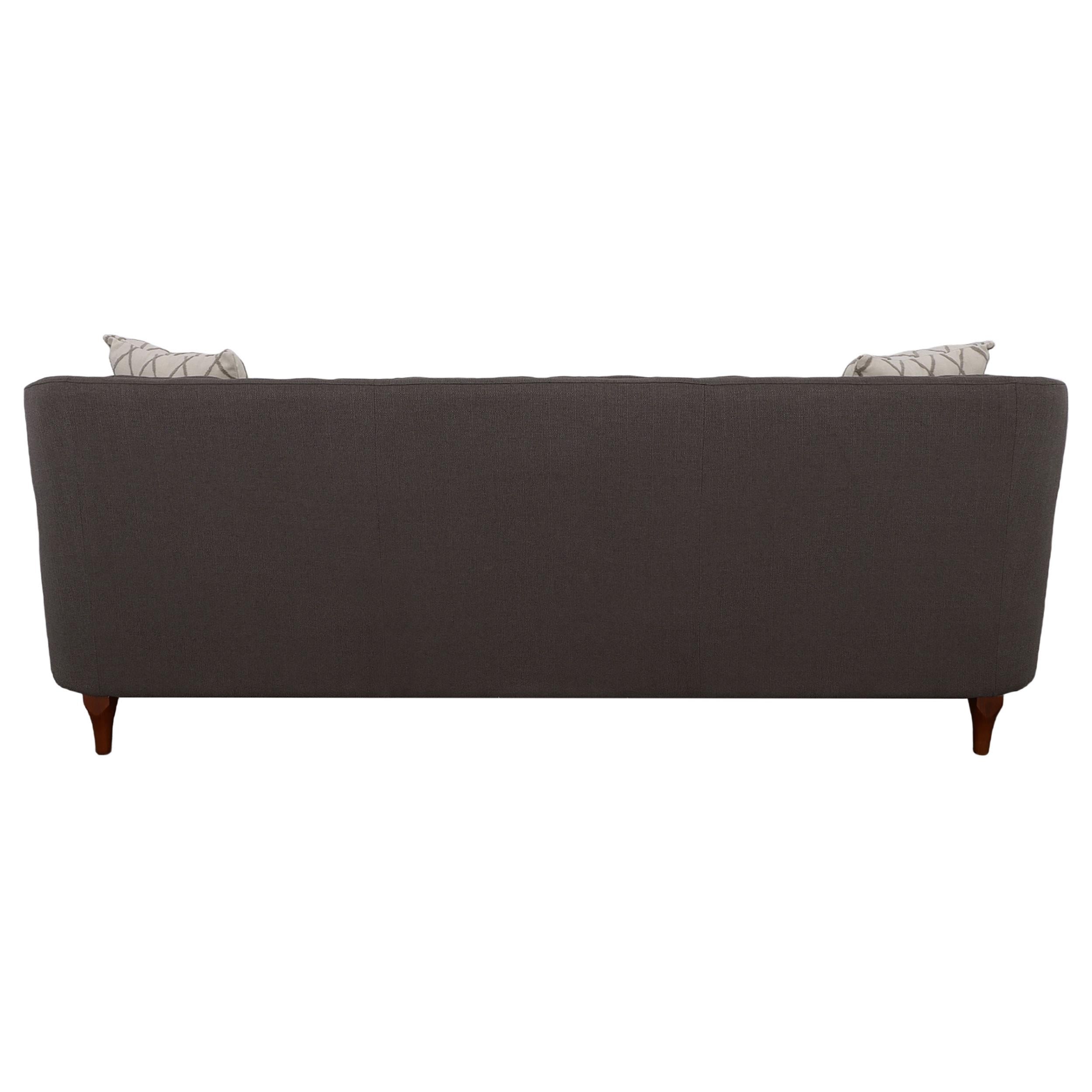 Shelby Upholstered Recessed Arm Tufted Sofa Grey