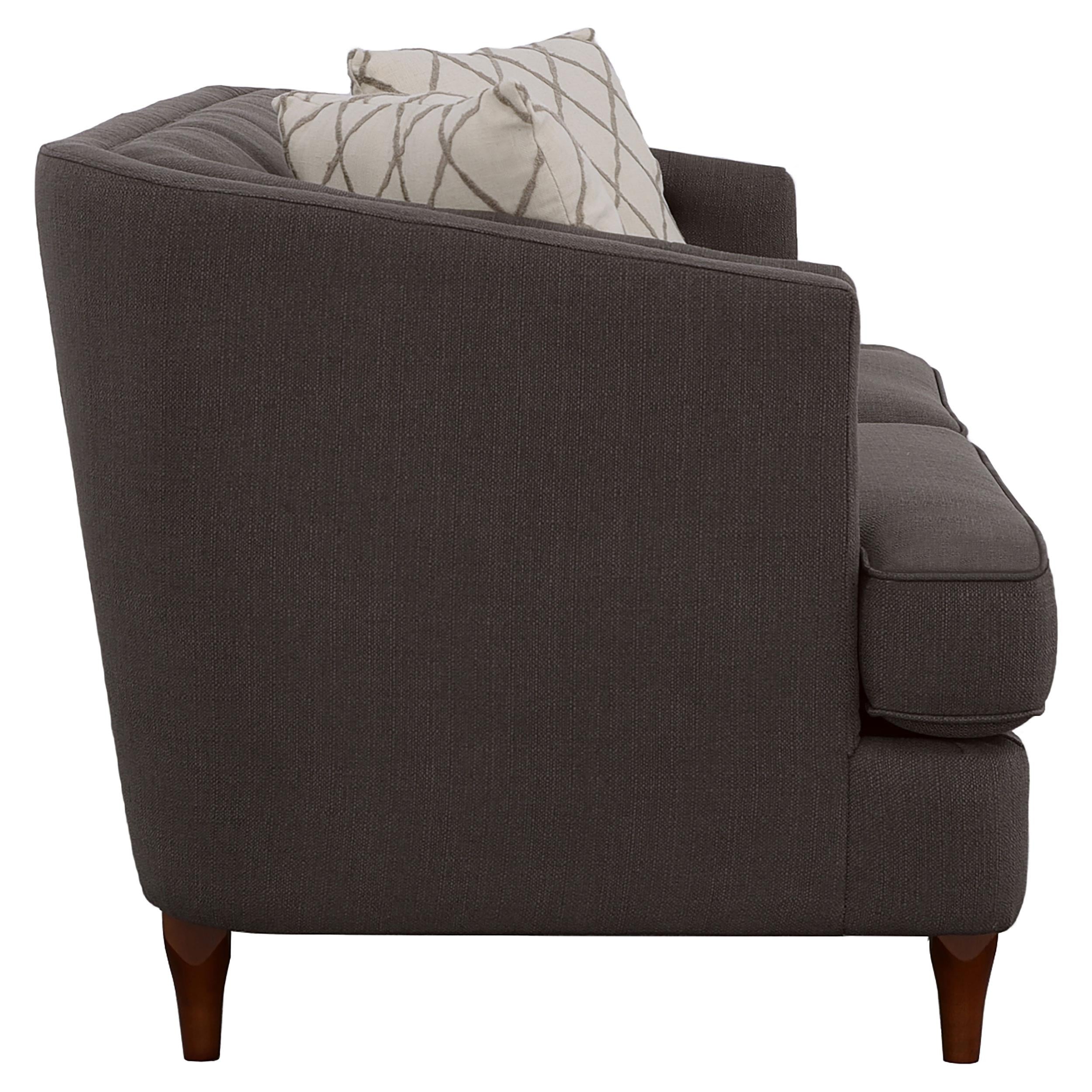 Shelby Recessed Arm and Tufted Tight Back Loveseat Grey and Brown
