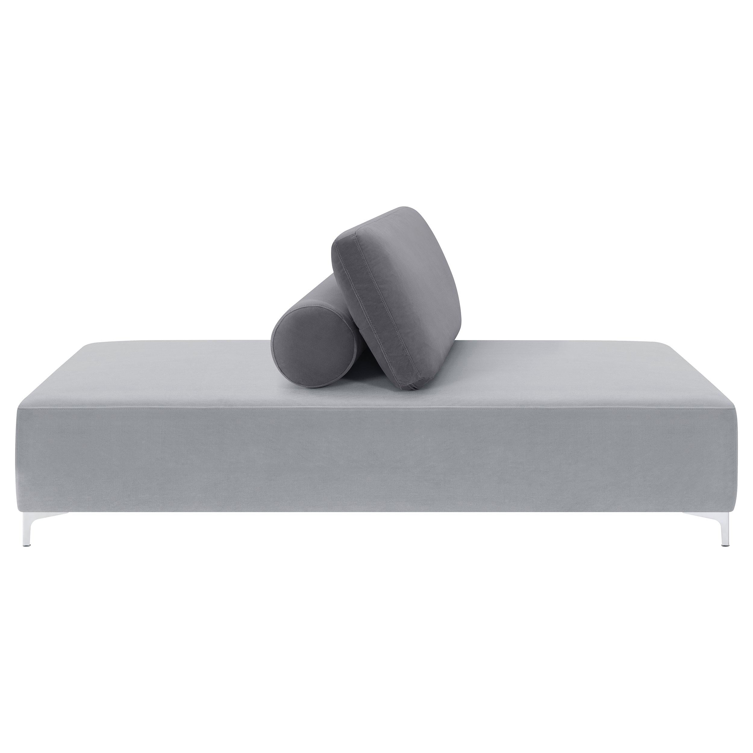 Giovanni Upholstered Accent Chaise Lounger Grey