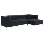 Hetfield Upholstered Channeled Tufted Sectional Indigo