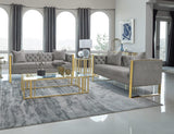 Conjunto de sofá capitoné Eastbrook de 2 piezas con tapizado de terciopelo gris