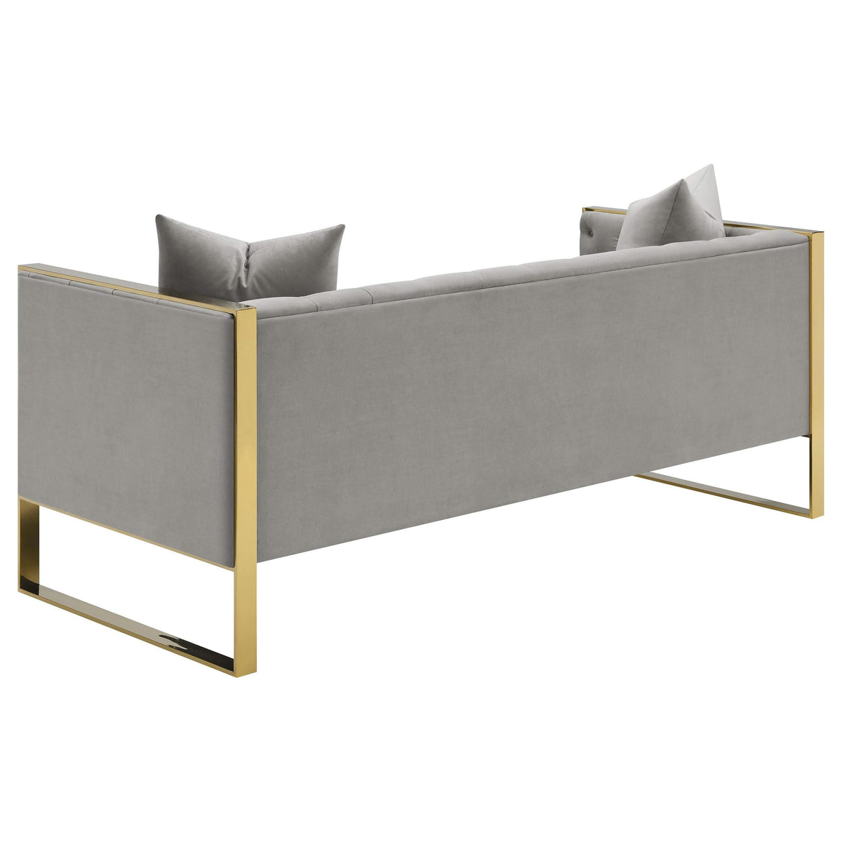 Conjunto de sofá capitoné Eastbrook de 2 piezas con tapizado de terciopelo gris
