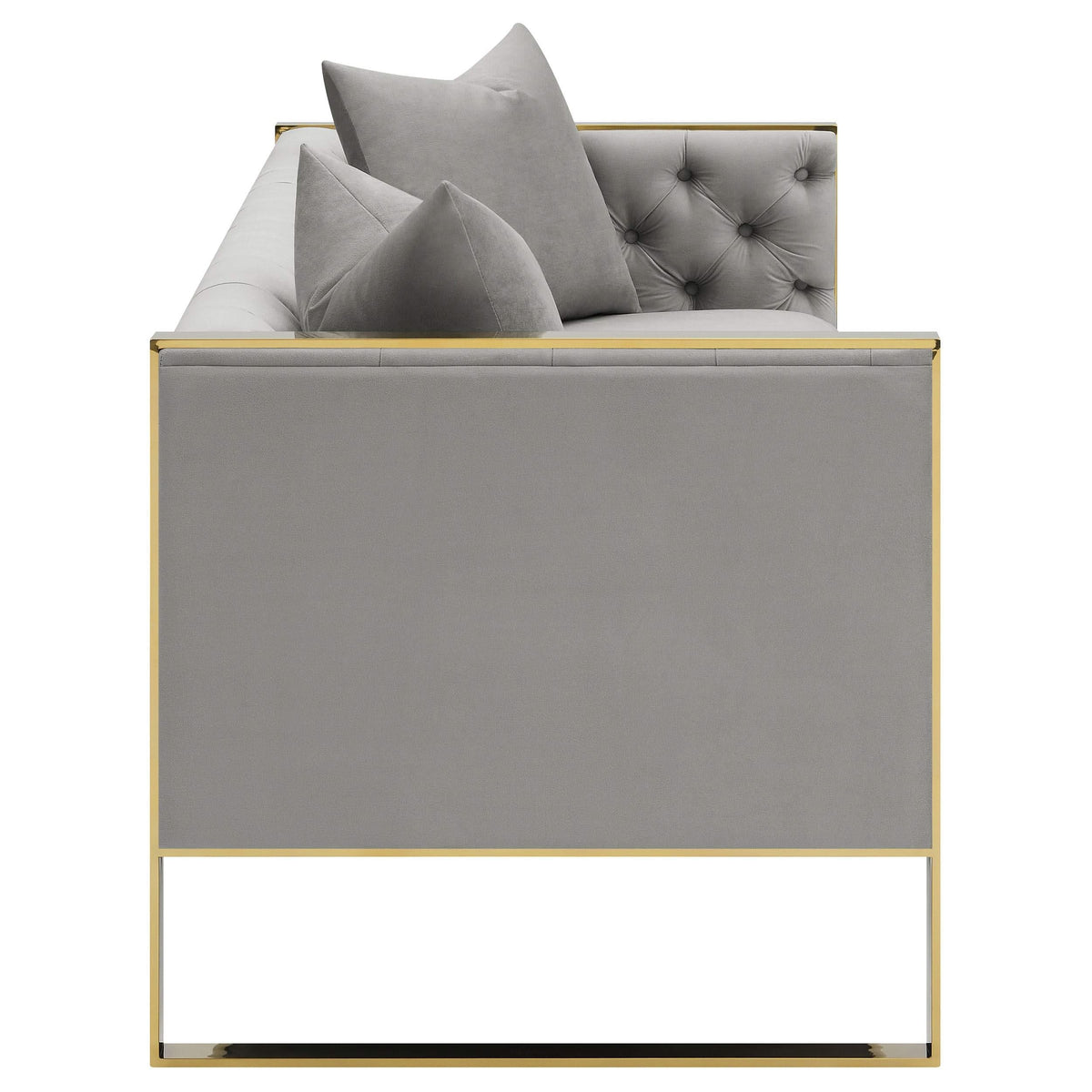 Conjunto de sofá capitoné Eastbrook de 2 piezas con tapizado de terciopelo gris